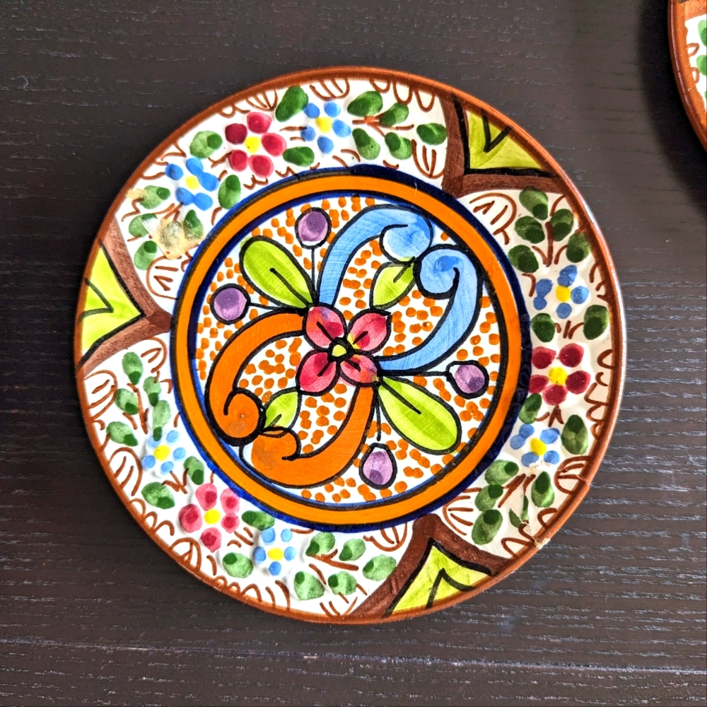 Vintage Spanish Andalusian Style Hand-Painted Ceramic Plate - 5.5 Inches